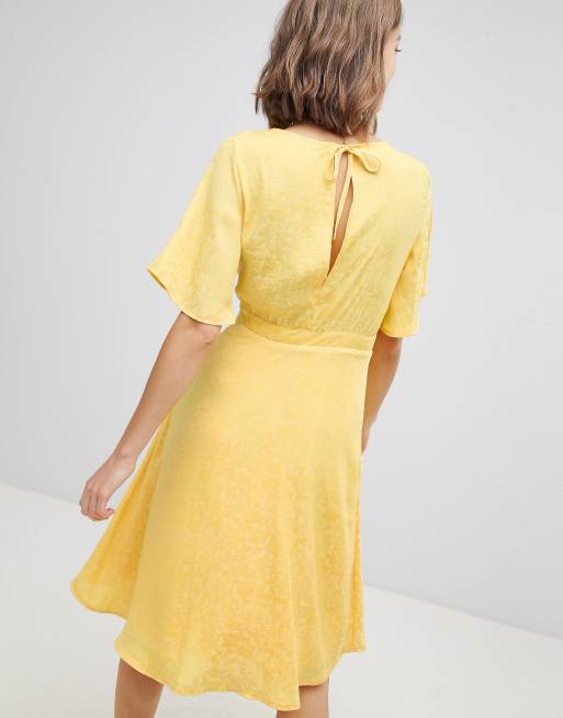 Moda frill skater in yellow | ASOS