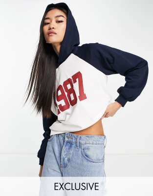 Vero Moda FRSH 1987 raglan sweatshirt in navy