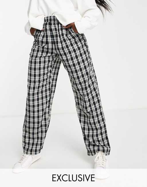 Vero Moda - FRSH - Broek met wijde pijpen in zwart geruit