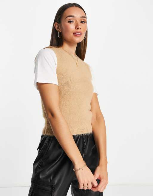 Vero Moda - FRSH - Canotta in maglia soffice color cammello