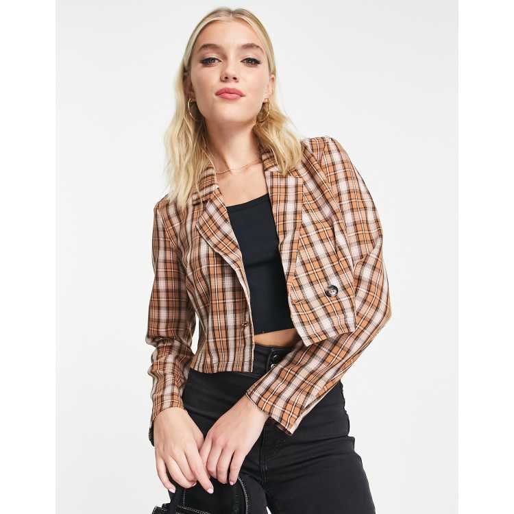 Cropped 2025 checkered jacket