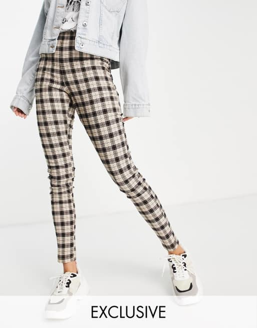Vero Moda - FRSH - Geruite legging in marineblauw 