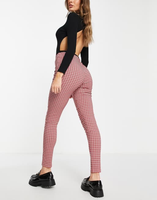 Legging carreaux outlet rouge