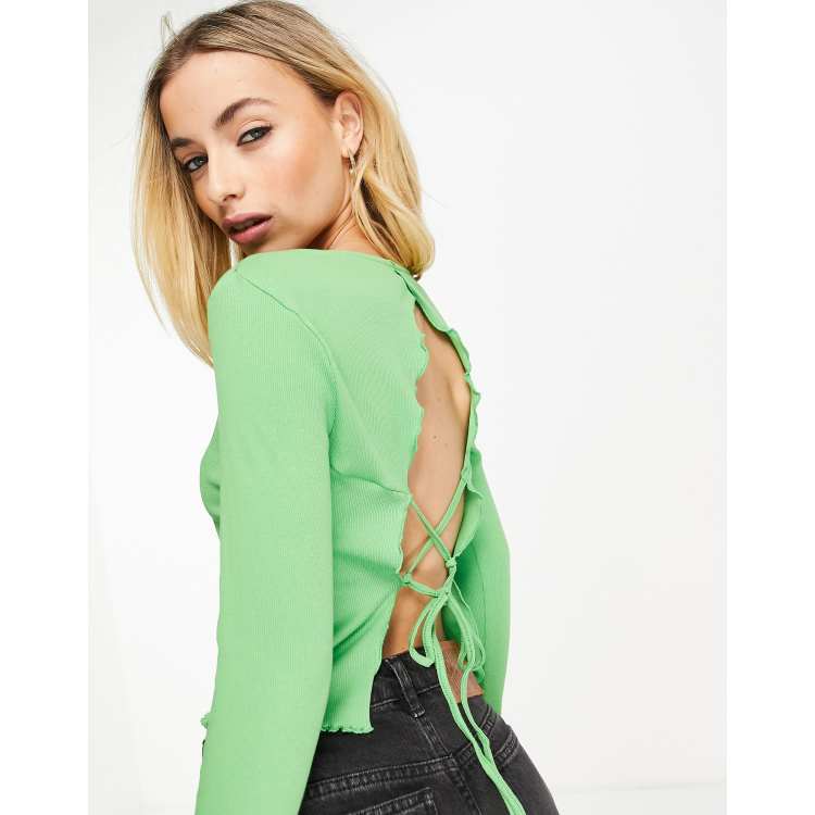 Vero Moda Lysegrøn T - Cra-wallonieShops - Vans shirt lange ærmer og bindebånd bagpå | Monki Lil knit sweater tank light blue -