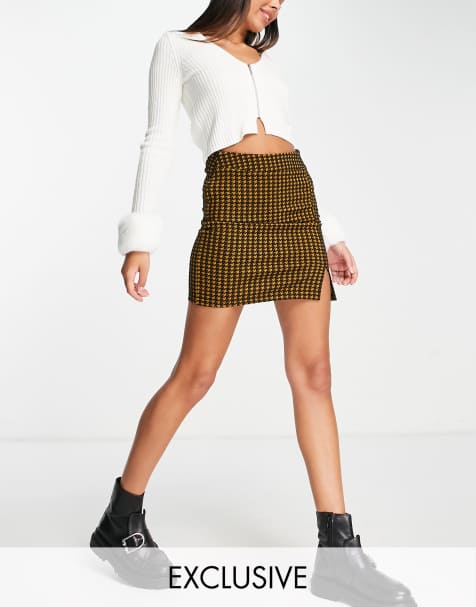 Vero Moda FRSH mini skirt in yellow check - view 1
