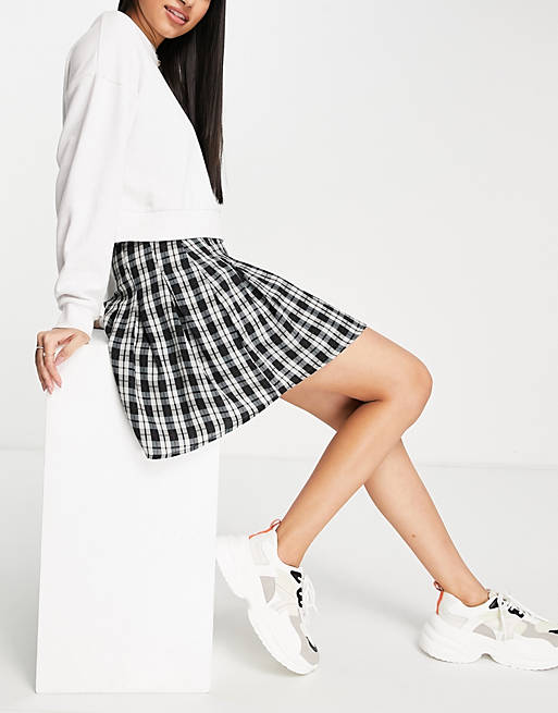 Skirts Vero Moda FRSH pleated mini skirt in black check 