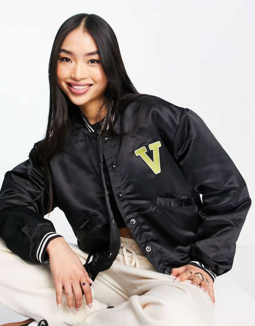 Satin bomber deals jacket women