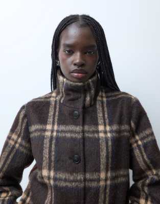 Vero Moda Funnel Neck Short Jacket In Brown