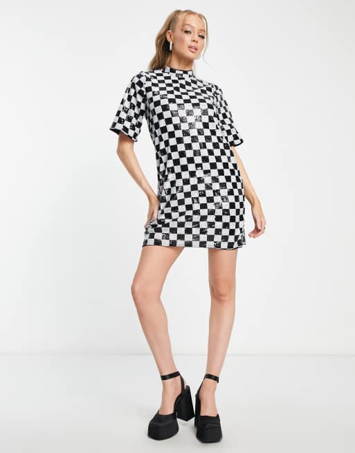 Vero moda jurk zwart wit hot sale