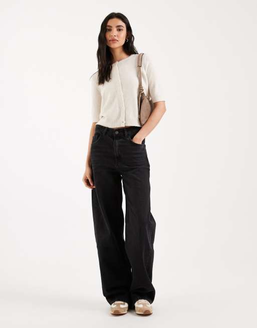 Vero Moda - Gebreid vest met ronde hals en korte mouwen in crème, 3 van 4