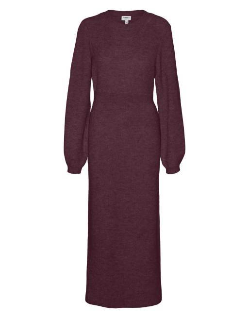 Vero Moda gebreide jurk in wijnrood, 5 van 5
