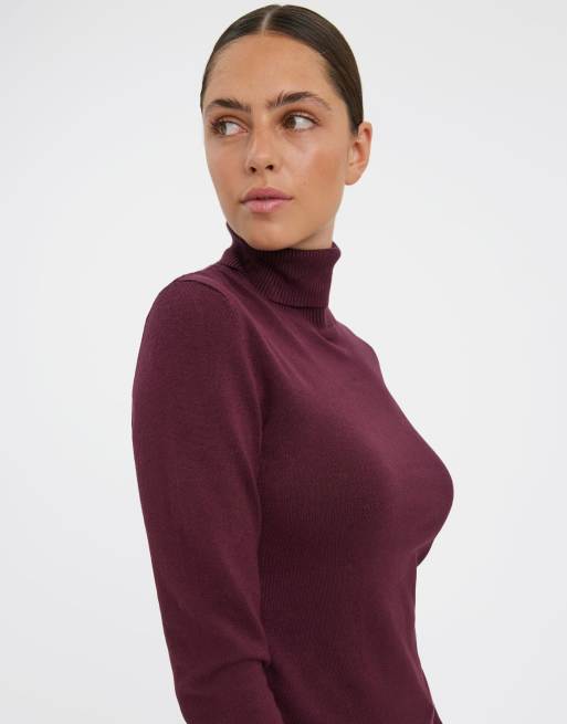 Vero Moda gebreide pullover in wijnrood, 3 van 4