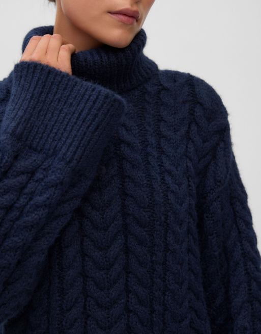 Vero Moda gebreide trui in marineblauw, 4 van 6