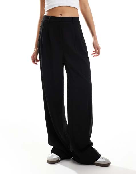 Vero Moda - Geplooide pantalon van crêpe-jersey in zwart - view 1