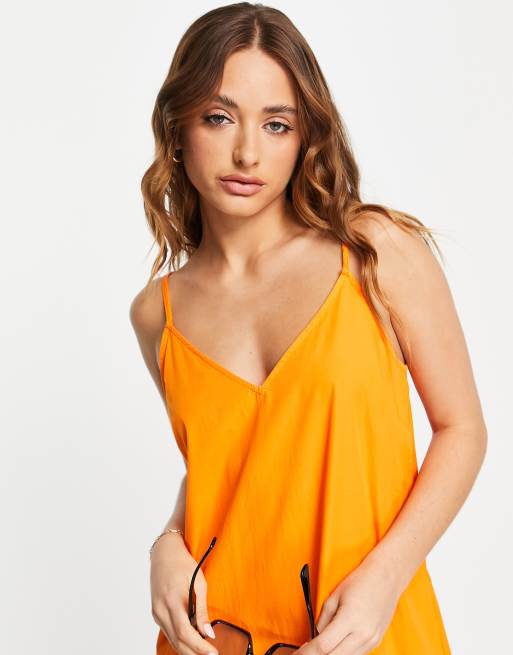 Vero Moda – Gestuftes Midi-Trägerkleid in Orange, 4 von 4