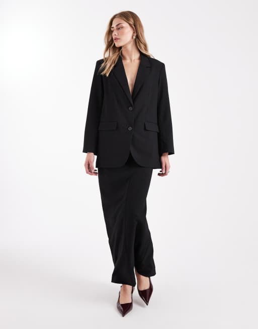 Vero Moda - Getailleerde oversized blazer met krijtstreep in zwart en wit, deel van co-ord set, 2 van 4