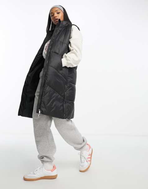 Vero Moda - Gewatteerde bodywarmer met lange pasvorm in zwart - view 1