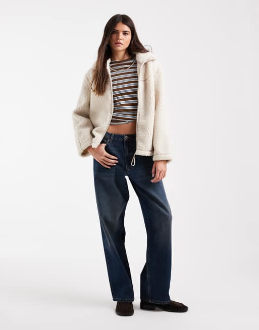 Vero Moda giacca teddy oversize con collo alto in oatmeal, 2 di 4