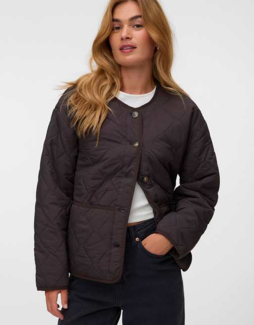Vero Moda giacca trapuntata marrone cioccolato, 3 di 5