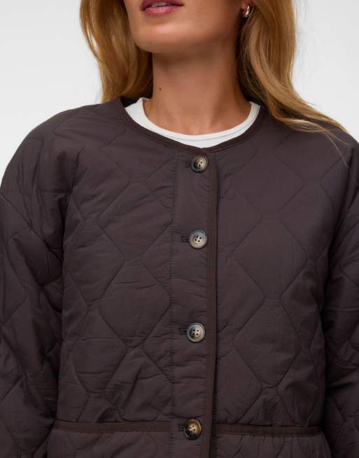 Vero Moda giacca trapuntata marrone cioccolato, 4 di 5