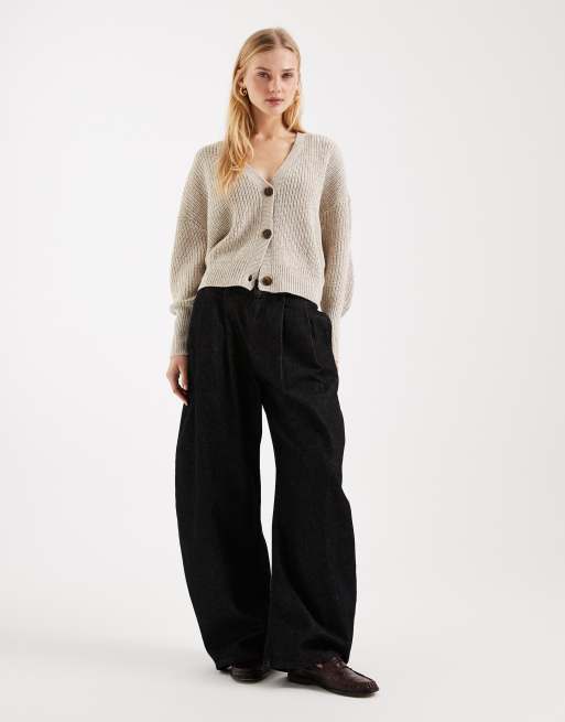 Vero Moda - Gilet boutonné en maille côtelée épaisse - Pierre de lune chiné, 2 de 4