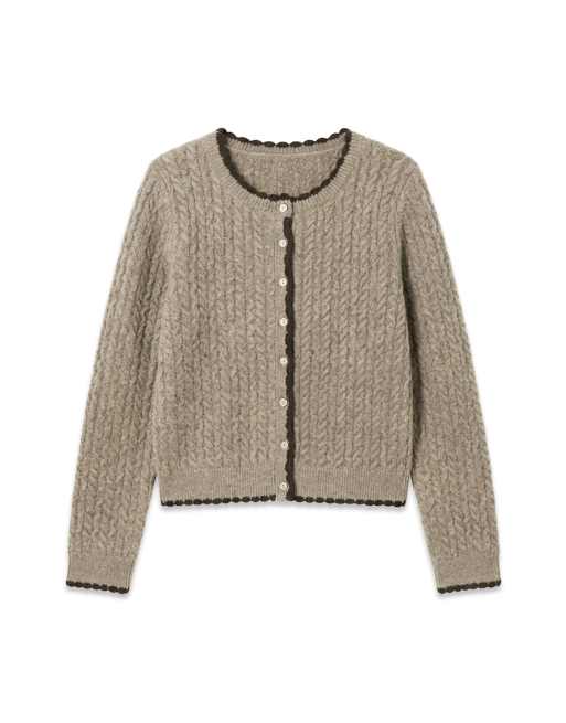 Vero Moda gilet en maille côtelée à col rond beige, 5 de 5