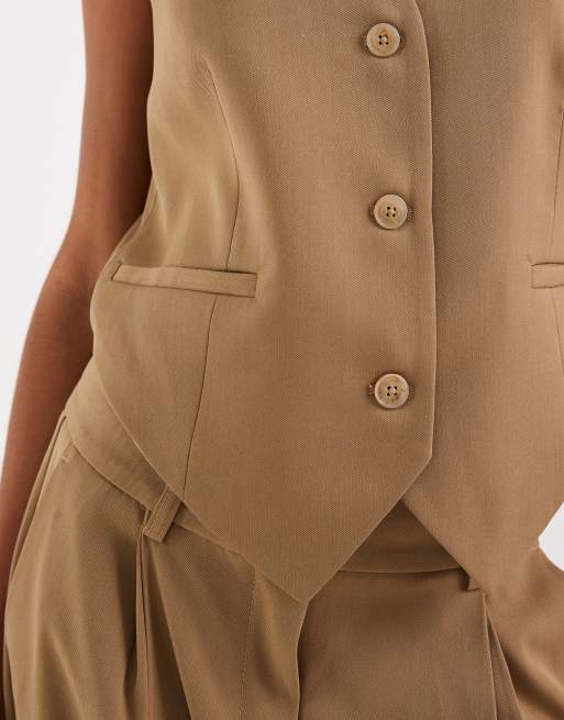 Vero Moda - Gilet sartoriale mix & match beige in coordinato, 3 di 4
