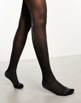 Vero Moda - Glitzer-Strumpfhosen in Schwarz