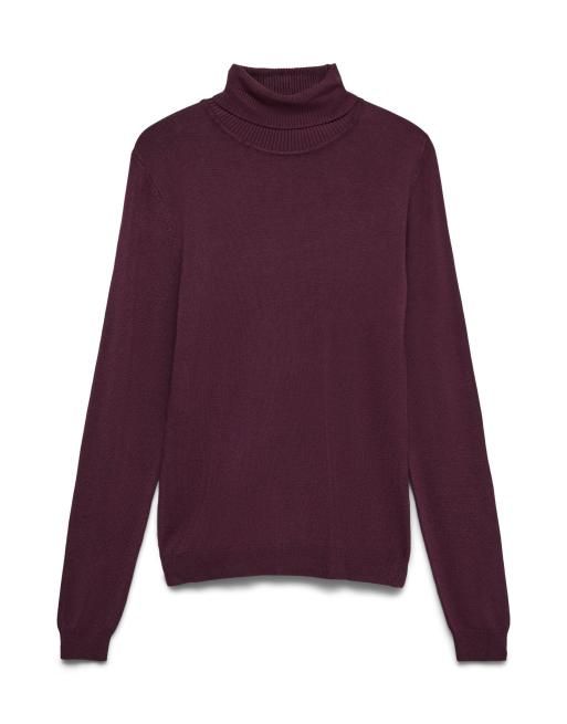 Vero Moda Glory prążkowany sweter dzianinowy z golfem w kolorze czerwonym, 4 z 4
