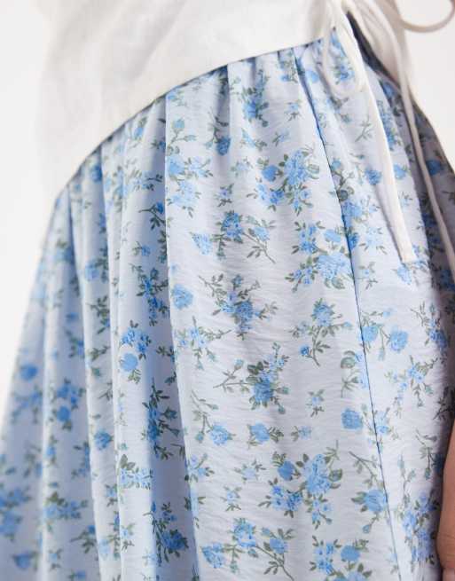 Vero Moda - Gonna midi a fiori blu a fiorellini, 2 di 5