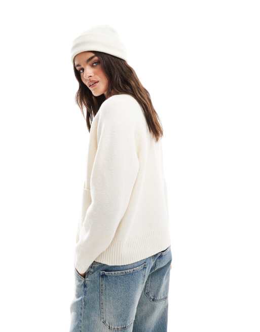 Vero Moda – Gräddvit kofta med v-ringning och knäppning, 4 av 4