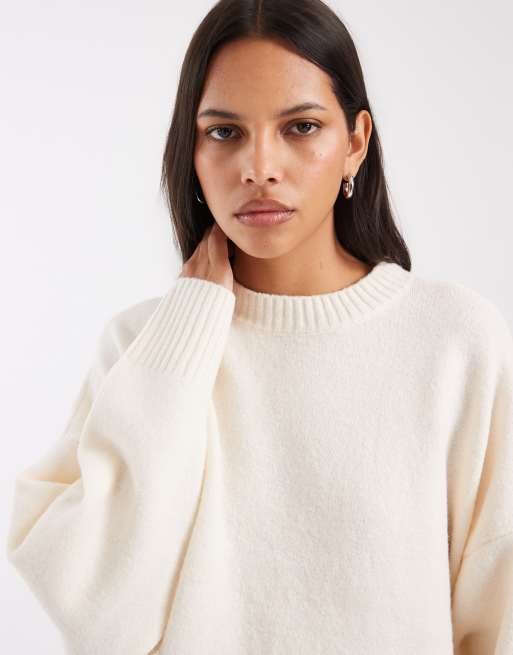 Vero Moda – Gräddvit, mjuk tröja med rund halsringning, 4 av 4