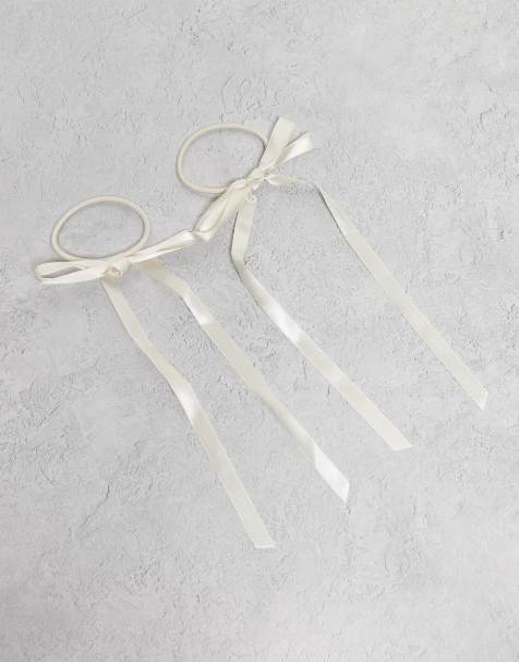 Vero Moda – Gräddvita hårsnoddar med rosett, 2-pack - view 1