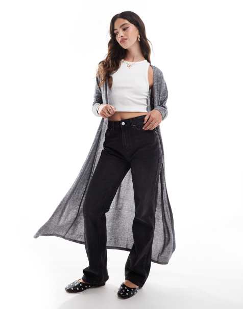 Vero Moda – Gråmelerad, mjuk kofta i lång modell - view 1