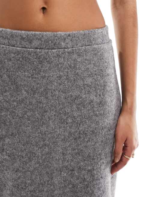 Vero Moda – Gråmelerad stickad midikjol, del av set, 3 av 5
