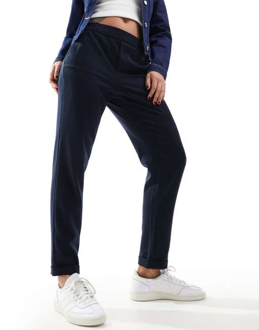 Vero Moda – Granatowe spodnie z prostymi nogawkami, 3 z 5