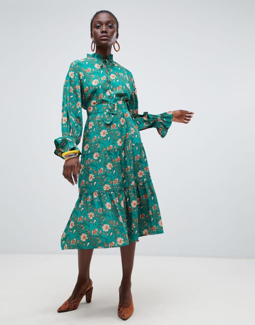 Vero moda clearance green floral dress