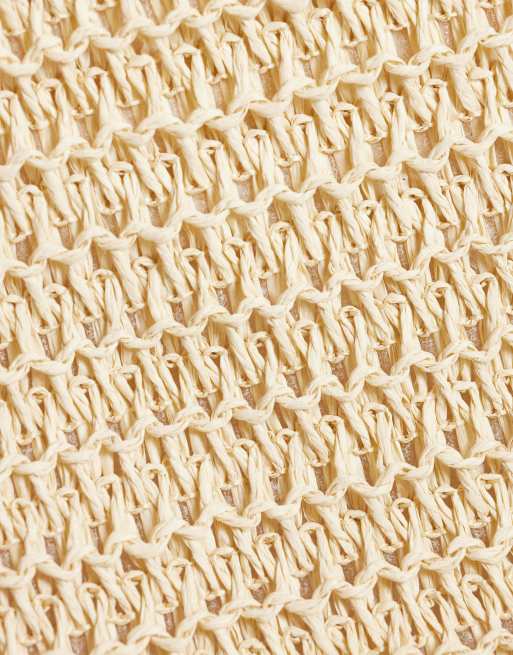 Vero Moda – Große Strand-Tragetasche in naturfarbener Stroh-Optik , 4 von 4