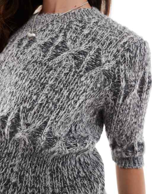 Vero Moda VMNOVAH O NECK - Trui - medium grey melange/grijs gemêleerd