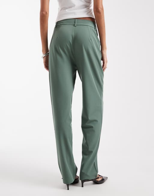 Vero Moda – Gröna, figursydda byxor med raka ben, del av set, 3 av 5