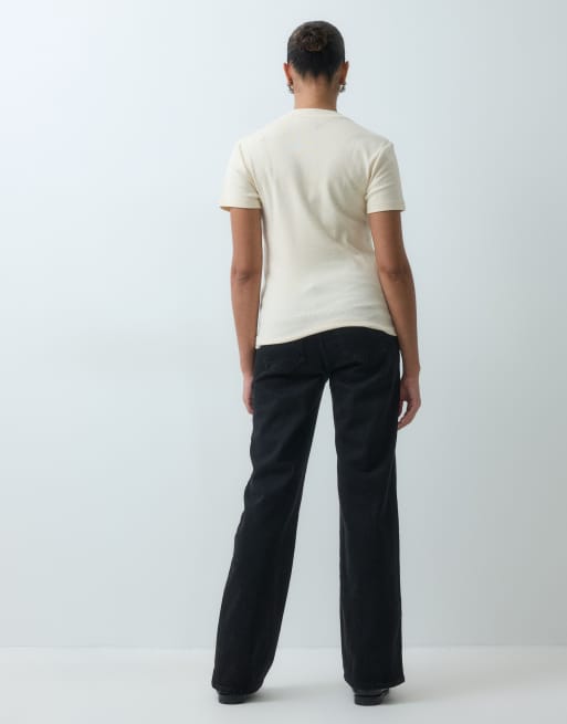 Vero Moda Grossesse Tessa jean large avec bandeau de grossesse noir, 5 de 5