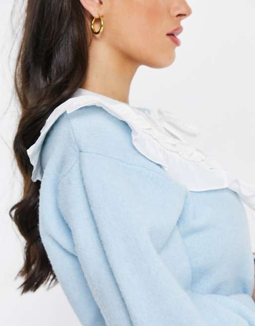 Vero Moda - Grote kraag met ruches in wit, 4 van 4