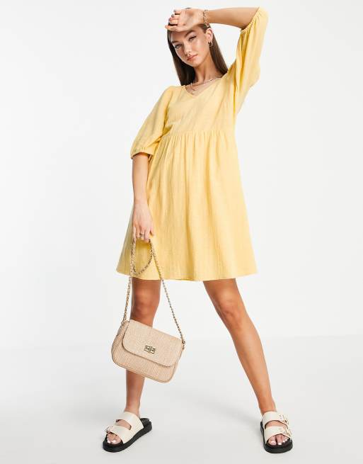 Vero Moda - Gul mini-smockkjole med krydset ryg, 4 af 4