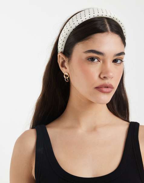 Vero Moda – Haarreif in Cremeweiß und Schwarz gepunktet - view 1