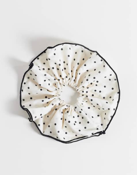 Vero Moda - Haarscrunchie met stippen in crème en zwart - view 1