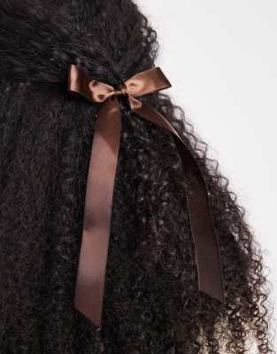 Vero Moda - Haarspange mit Schleifenband in Schokobraun-Brown