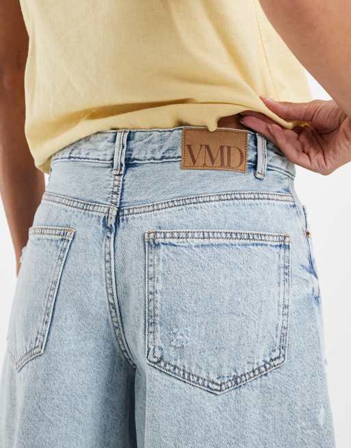 Vero Moda - Hadley - Pantaloncini bermuda di jeans ampi a vita medio alta lavaggio azzurro, 2 di 5