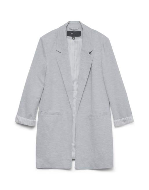 Vero Moda Haruki blazer med løs pasform i lysegrå melange, 5 af 5