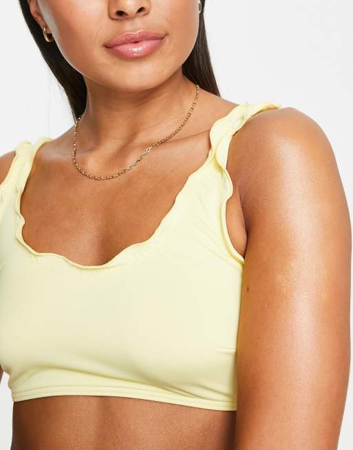 Vero Moda - Haut de bikini à volants - Citron, 3 de 4