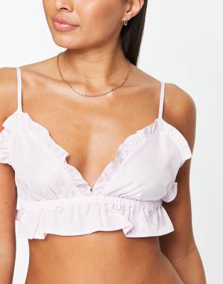 Vero Moda lightweight holiday pyjamas bralette in pink - ASOS Price Checker
